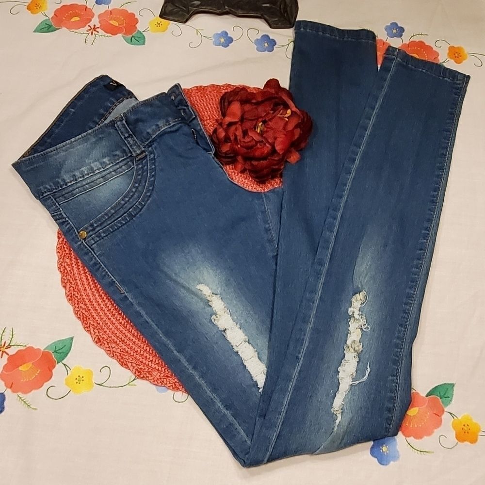 V.I.P. Blue Skinny Ripped
Jeans - Picture 2 of 6